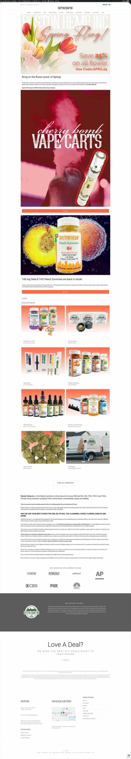 Boston Hemp Inc website designed by HempAware