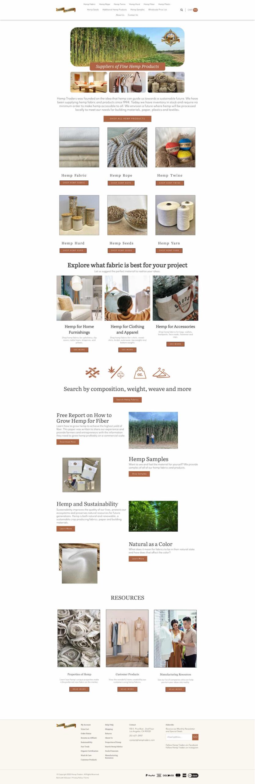 Hemp Traders website designed by HempAware