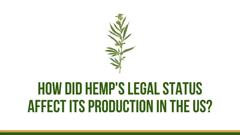 How Did Hemp's Legal Status Affect Its Production in the US