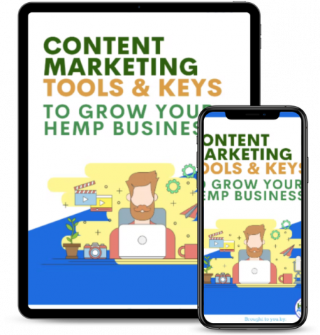 Phone and Tablet with Content Marketing Ebook for Hemp Companies